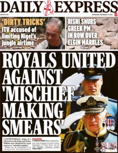 Daily Express – Royals united against ‘mischief making smears’ 