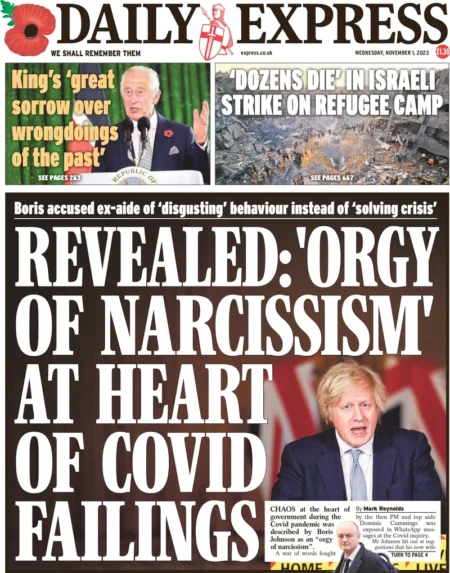 Daily Express – Revealed: ‘Orgy of narcissism at heart of Covid failings’ 