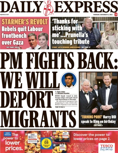 Daily Express – PM fights back: We will deport migrants