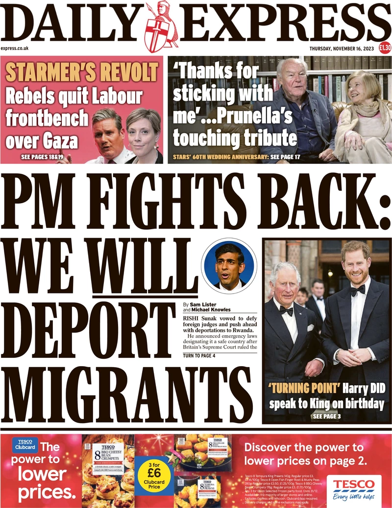 Daily Express - PM fights back: We will deport migrants