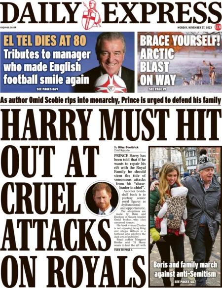 Daily Express – Harry must hit out at cruel attacks on Royals 