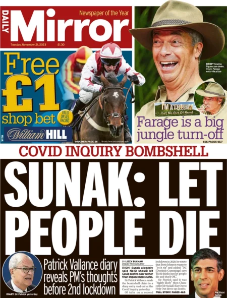 Daily Mirror – Sunak: Let People Die 