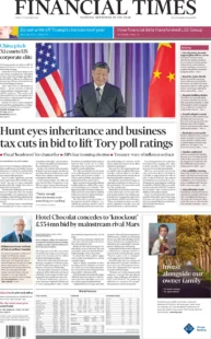 Financial Times – Hunt eyes inheritance and business tax cuts in bid to lift Tory poll ratings