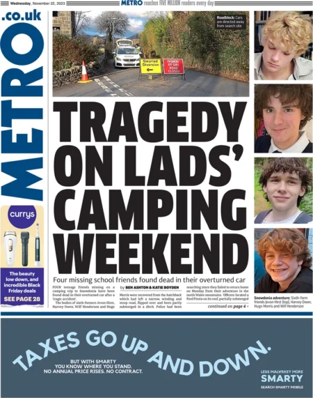 Metro – Tragedy on lads’ camping weekend 
