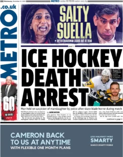 Metro – Ice hockey death arrest