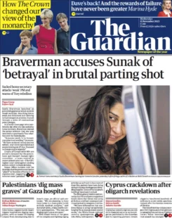 The Guardian – Braverman accuses Sunak of ‘betrayal’ in brutal parting shot 