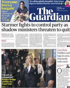 The Guardian – Starmer fights to control party as shadow ministers threaten to quit 