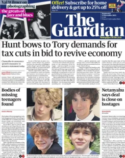 The Guardian – Hunt bows to Tory demands for tax cuts in bid to revive economy 