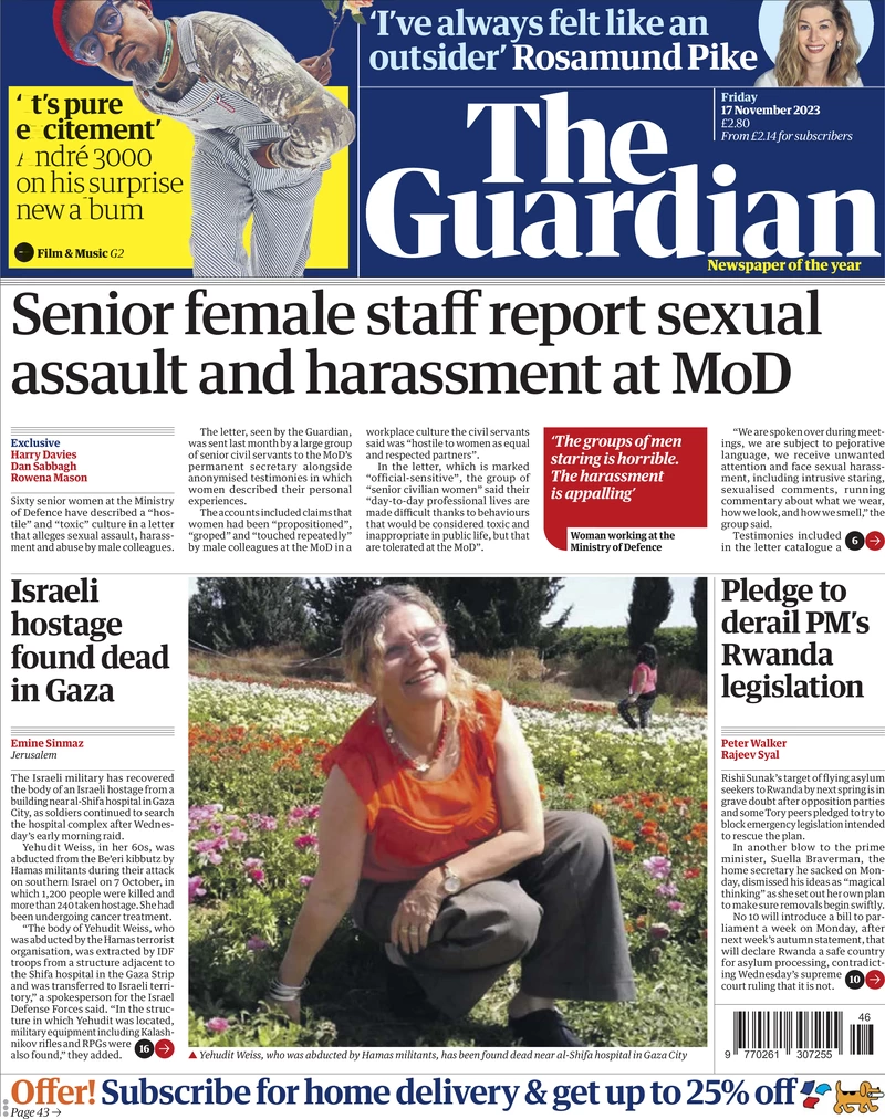 The Guardian - Senior female staff report sexual assault and harassment at MoD 