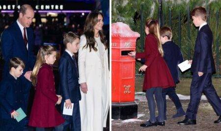Prince George, Charlotte and Louis steal the show at mum Kate’s Christmas carol service