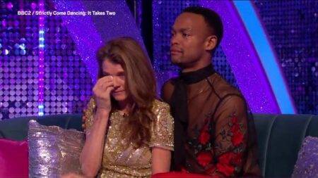 Strictly star breaks down in tears during live interview