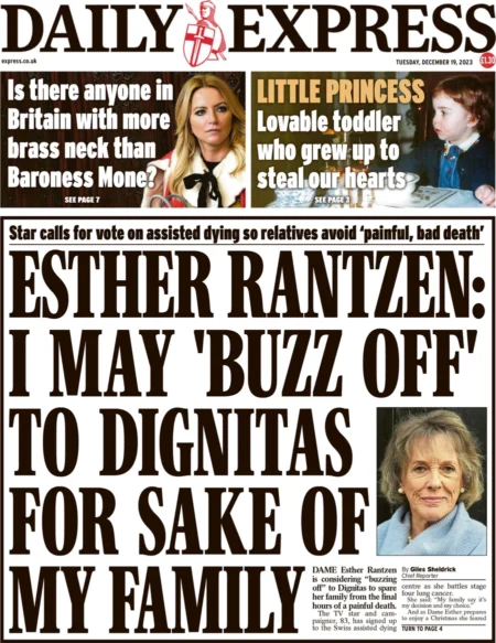 Daily Express – Esther Rantzen: I May Buzz Off To Dignitas 