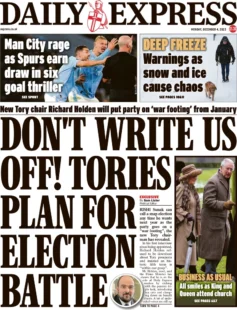 Daily Express – Tories plan for election battle 