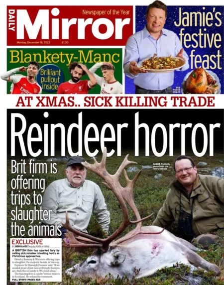 Daily Mirror – Reindeer horror 