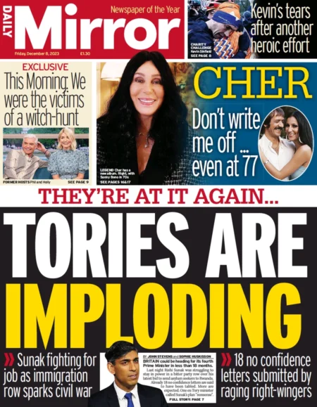 Daily Mirror – Tories are imploding