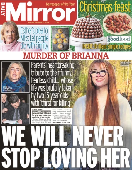 Daily Mirror – We will never stop loving her 