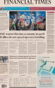 Financial Times – IMF warns Ukraine economy in peril if allies do not speed up extra funding 