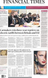 Financial Times – Carmakers win three-year reprieve on electric tariffs between Britain and EU