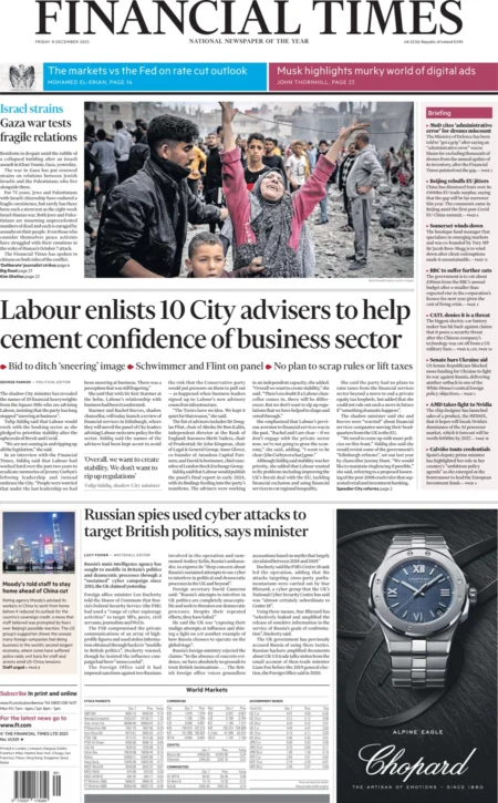 Financial Times – Labour enlists 10 city advisers to help cement confidence in business sector 