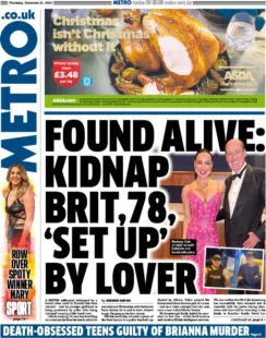 Metro – Found alive kidnap Brit set up ‘by lover’ 