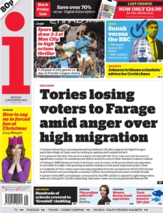 The i – Tories losing voters to Farage amid anger over high migration 