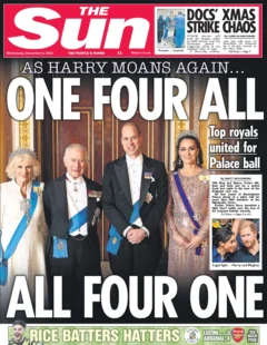 The Sun – Royals united: One for all … all four one 