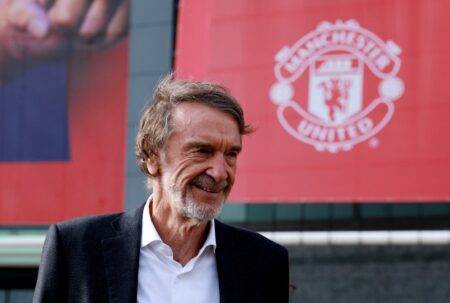Sir Jim Ratcliffe at Carrington has he plots talks with Erik ten Hag following Manchester United investment