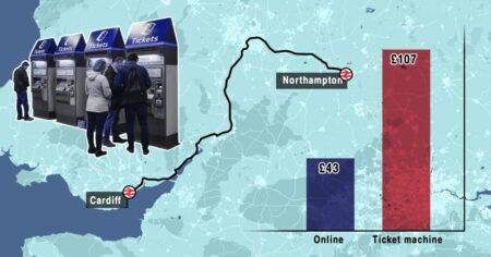 Railway station ticket machines charge twice as much as online retailers