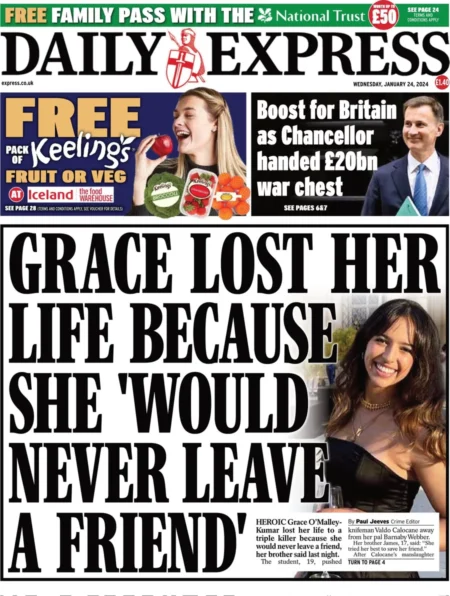 The Daily Express – Grace lost her life because she would never leave a friend behind 