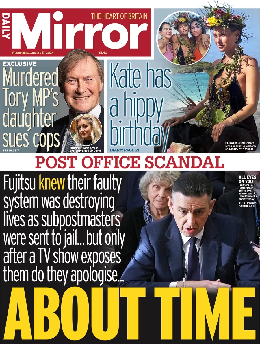 Daily Mirror - Post Office scandal: About Time