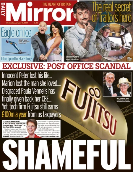 Daily Mirror – Post Office Scandal: Shameful 