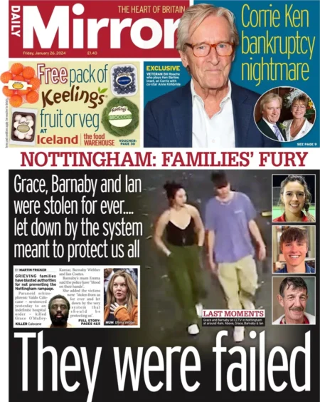 Daily Mirror – Nottingham Families fury: They were failed 