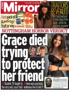 Daily Mirror – Grace died trying to protect her friend 