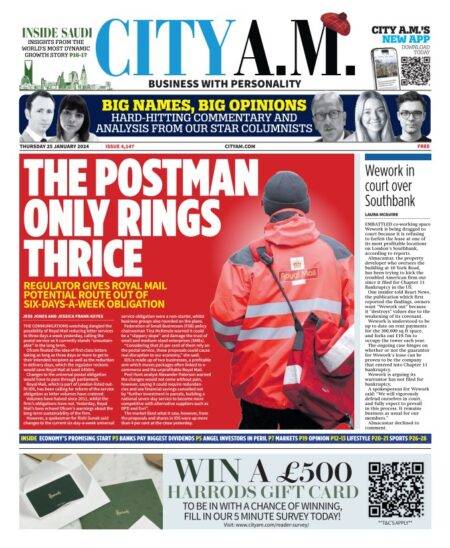 CITY AM – The Postman only rings thrice 