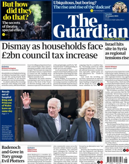 The Guardian – Dismay as households face £2bn council tax increase 