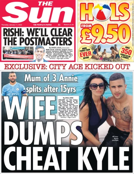 The Sun – Wife dumps cheat Kyle 