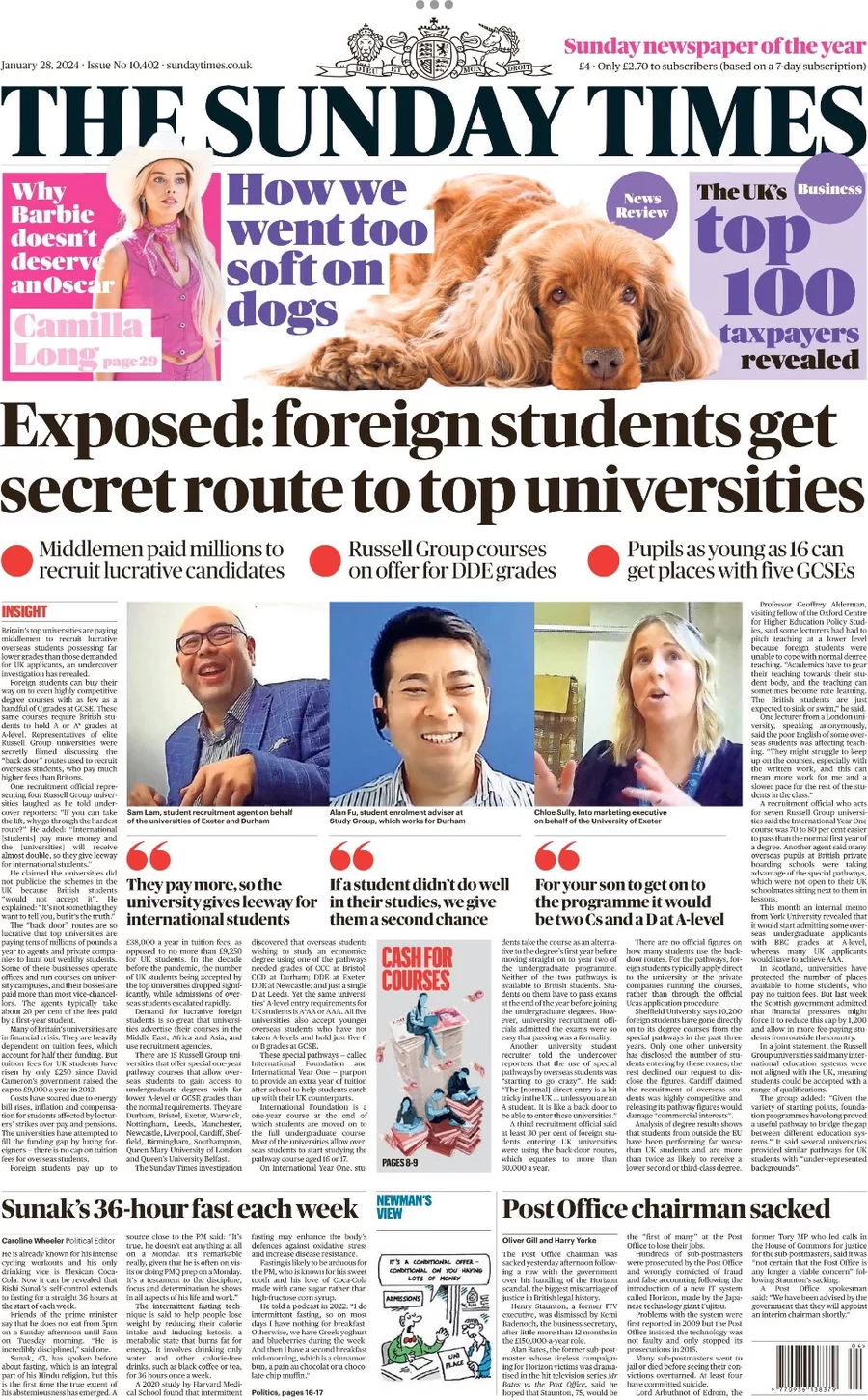 The Sunday Times - Exposed: foreign students get secret route to top universities