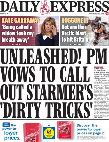 Daily Express – ‘PM vows to call out Starmer’s dirty tricks’