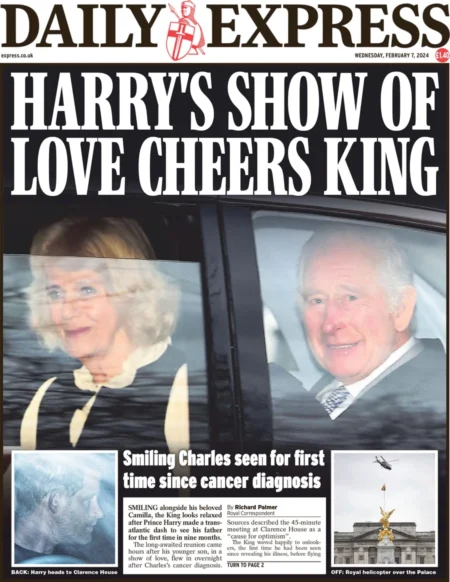 Daily Express – Harry’s show of love cheers King 