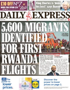 Daily Express – 5,600 migrants identified for first Rwanda flights 