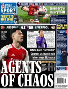 Express Sport – Arsenal 3-1 Liverpool: Agents of chaos 