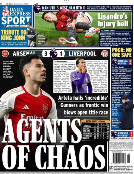 Express Sport – Arsenal 3-1 Liverpool: Agents of chaos 