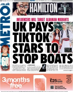 Metro – UK pays TikTok stars to stop the boats 