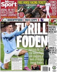 Mirror Sport – Brentford 1-3 Manchester City: Thrill Foden 6th Feb 24