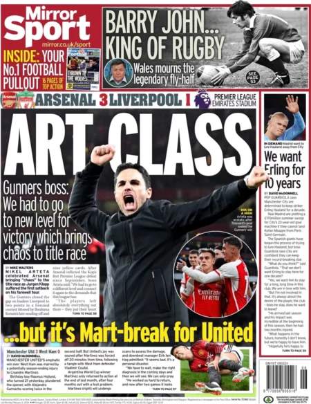 Mirror Sport – Arsenal 3-1 Liverpool: Art Class 