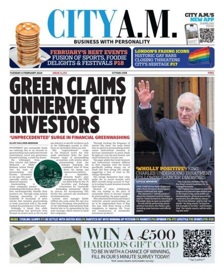 CITY AM – Green claims unnerve city investors 