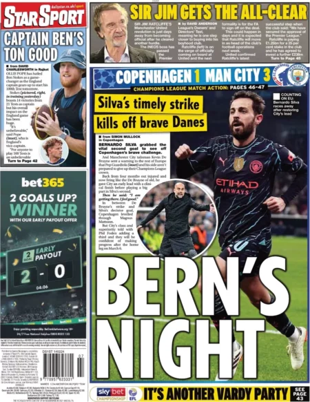 Copenhagen 1 Manchester City 3: Bern’s strike