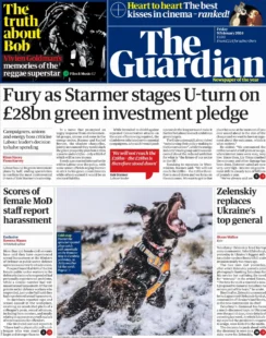 The Guardian – ‘Fury as Starmer stages U-turn on £28bn green investment plan’