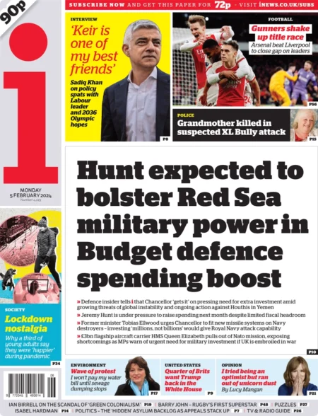 The i – Hunt expected to bolster Red Sea military power in Budget defence spending boost  