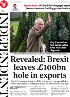 The Independent – Revealed: Brexit leaves £100bn hole in exports